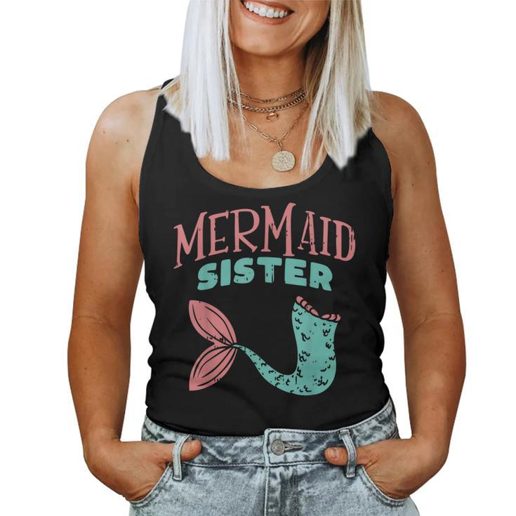 Mermaid Sister Fish Tail Sis Family Security Matching Women Tank Top