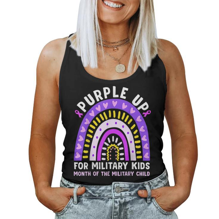 Military Kids For Military Childs Month Lepard Rainbow Women Tank Top