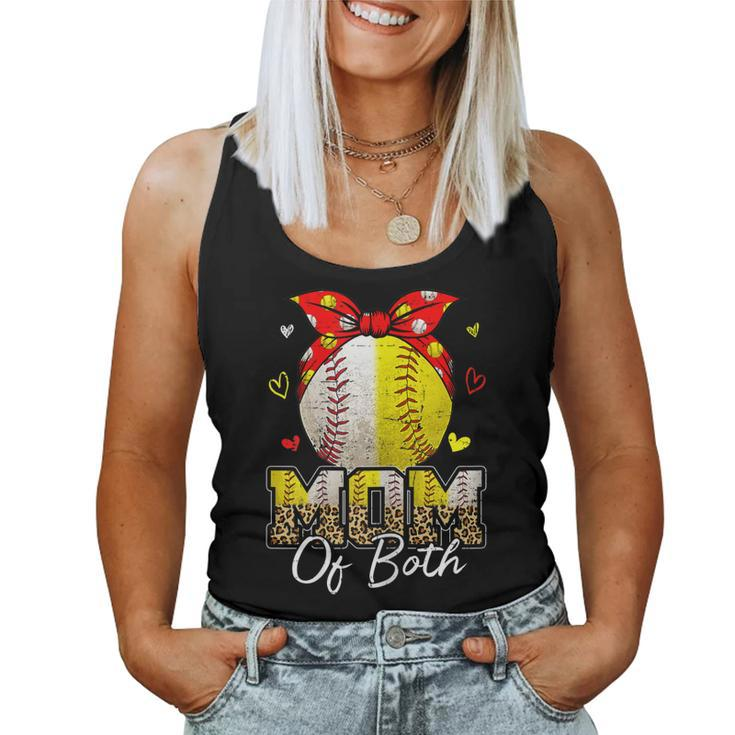 Womens Mom Of Both Baseball And Softball Mom Women Tank Top