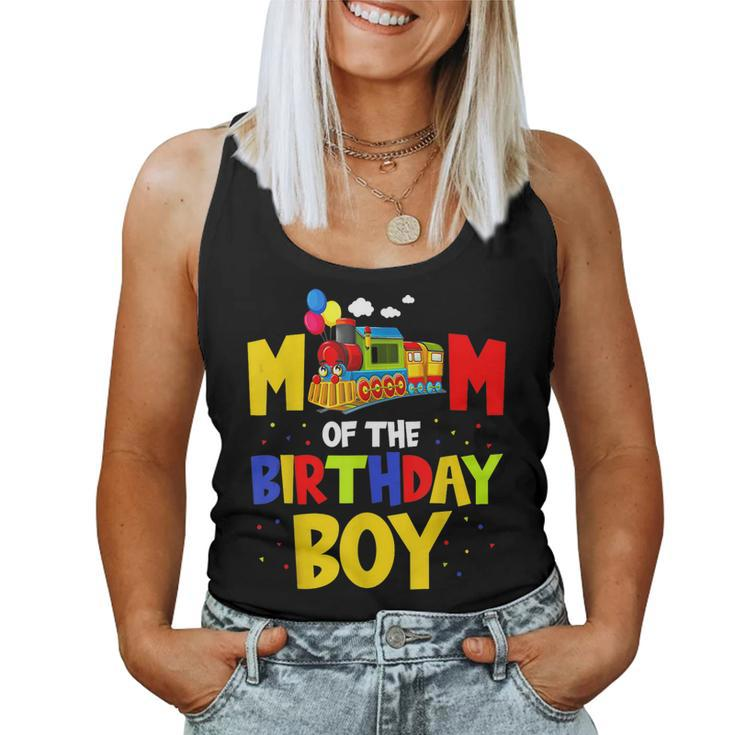 Mom Of The Birthday Boy Train For Mommy Mama Mother Women Tank Top