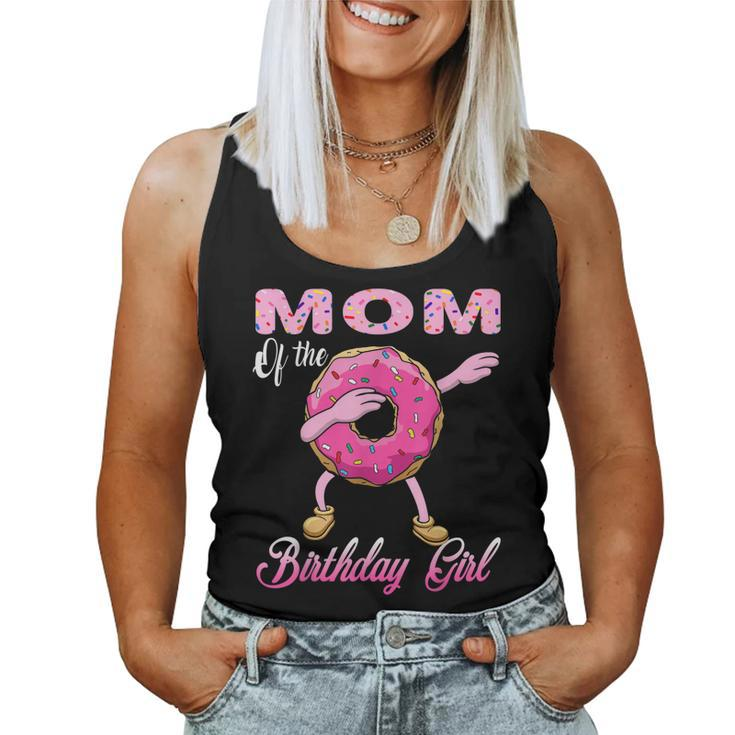 Mom Of The Birthday Girl Donut Dab Matching Party Outfits Women Tank Top