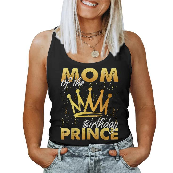 Mom Of The Birthday Prince Boys Son Birthday Theme Party Women Tank Top