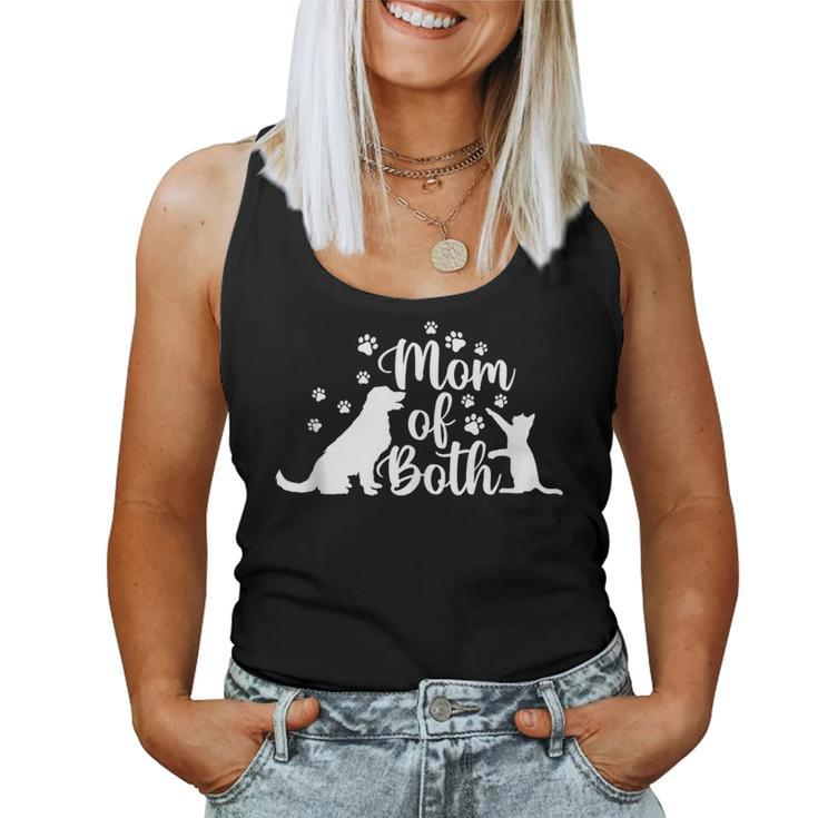 Mom Of Both Cat And Dog Mom Crazy Cat Lady Dog Lover Women Tank Top
