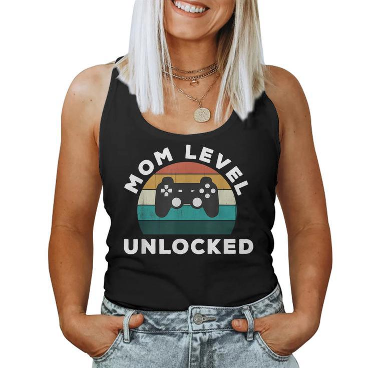 Mom Level Unlocked Game Lover Gamer New Baby Mother Mamma Women Tank Top Basic Casual Daily Weekend Graphic
