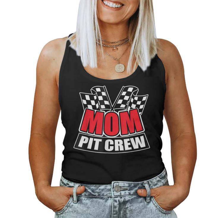 Mom Pit Crew Hosting Car Race Birthday Party Women Tank Top