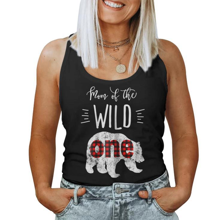 Womens Mom Of The Wild One Shirt Bear Lumberjack 1St Birthday Tee Women Tank Top
