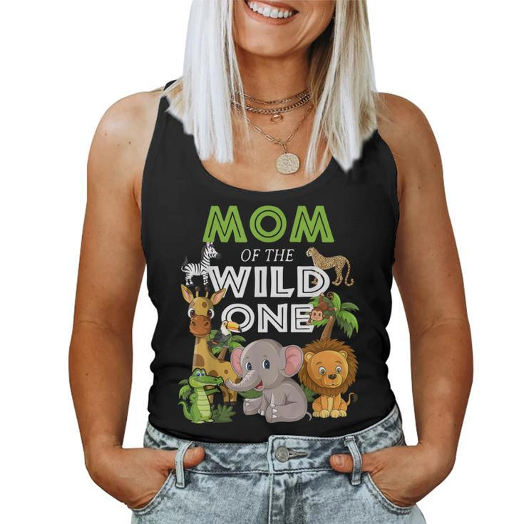 Mom Of The Wild One Zoo Birthday Safari Jungle Animal Women Tank Top