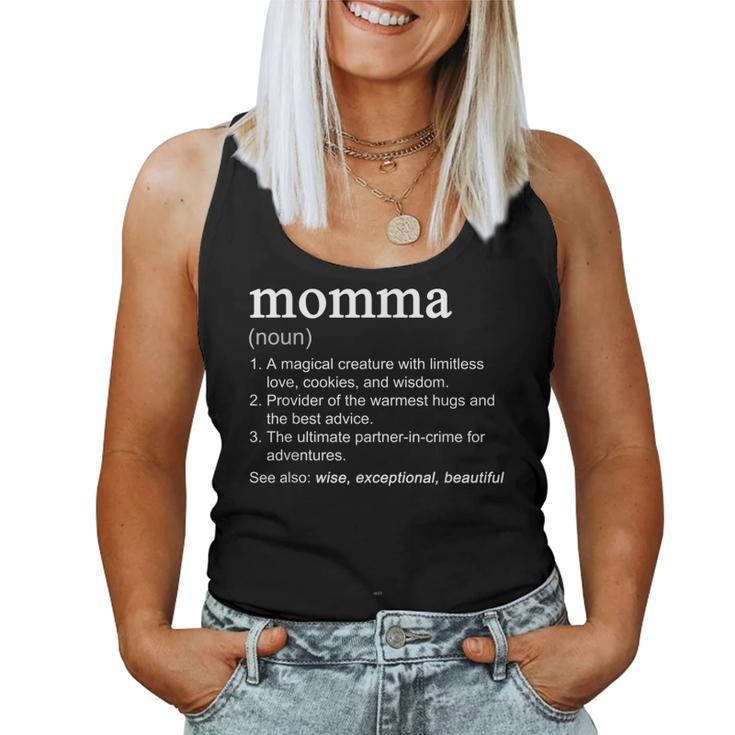 Momma Definition Funny Mothers Day  Women Tank Top Basic Casual Daily Weekend Graphic