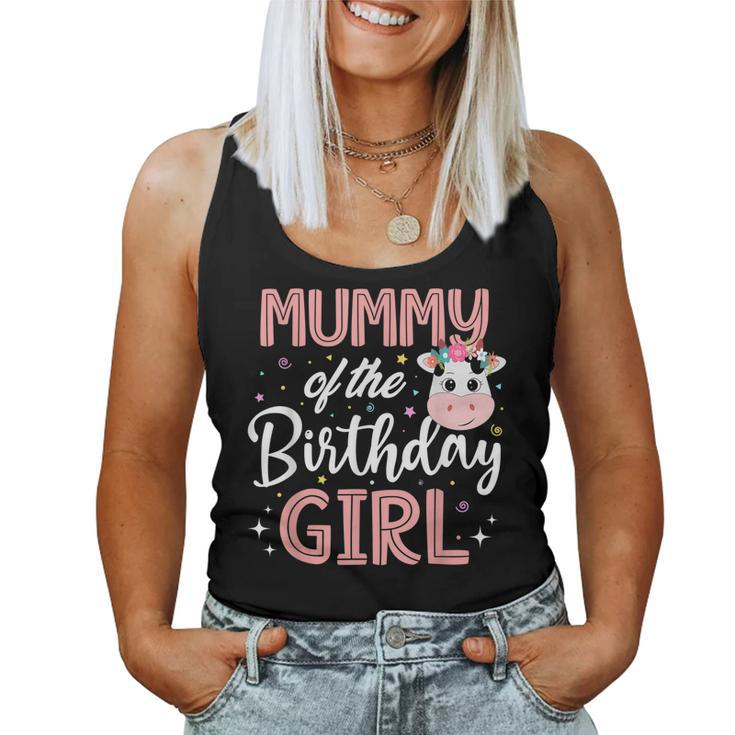 Mommy Of The Birthday Girl Cow Farm Birthday Party Mom Mama Women Tank Top