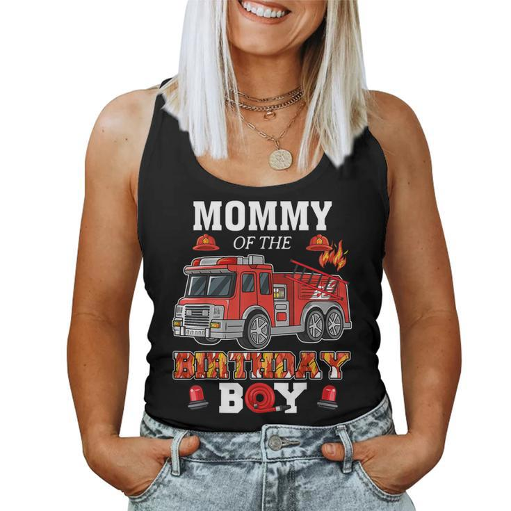 Mommy Of The Birthday Boy Firetruck Firefighter Party  Women Tank Top Basic Casual Daily Weekend Graphic