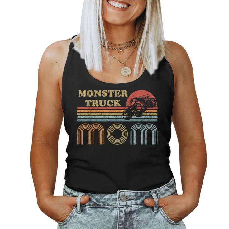 Monster Truck Mom  Vintage Sunset Retro Horizon Lines  Women Tank Top Basic Casual Daily Weekend Graphic