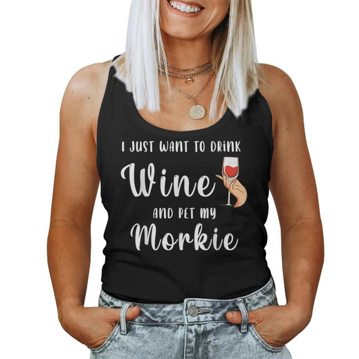 Morkie Owners Perfect For Maltese Dog Mom Wine Lovers Women Tank Top