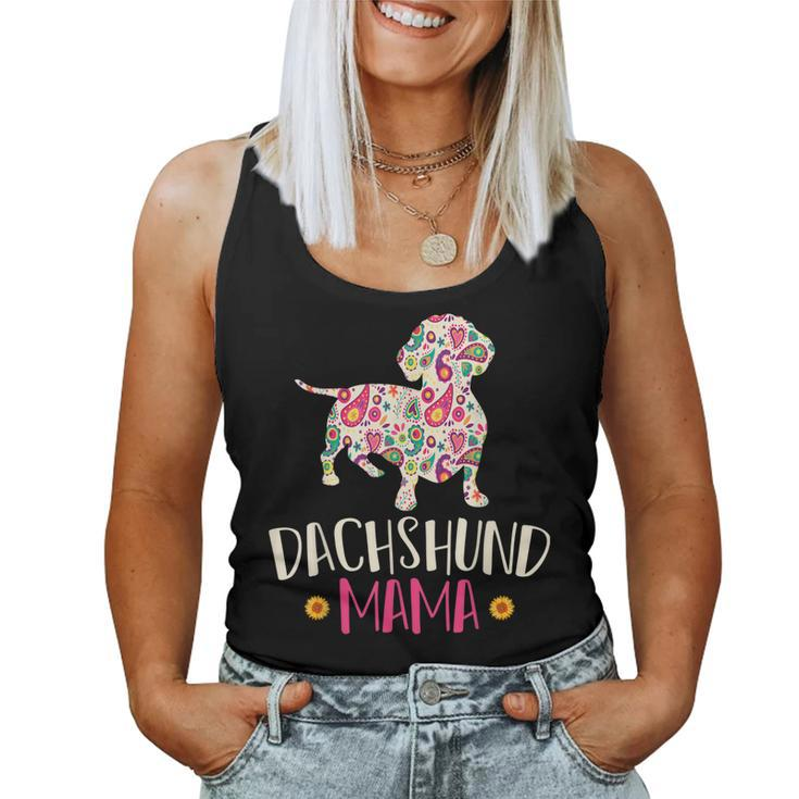 Mothers Day Gift Wiener Mom Weenie Dog Vintage Dachshund  Women Tank Top Basic Casual Daily Weekend Graphic