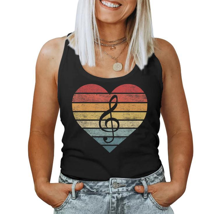 Music Teacher Gifts Retro Sunset Note Music School Musician  Women Tank Top Basic Casual Daily Weekend Graphic