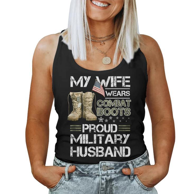 My Wife Wears Combat Boots Proud Military Husband  Women Tank Top Basic Casual Daily Weekend Graphic