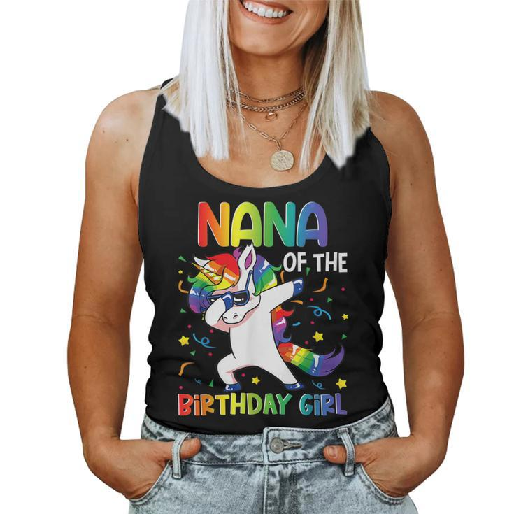 Nana Of The Birthday Party Gifts Girl Dabbing Unicorn  Women Tank Top Basic Casual Daily Weekend Graphic