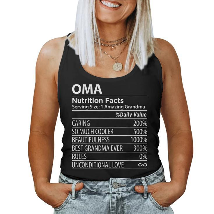 Oma Nutrition Facts Grandma Women Tank Top