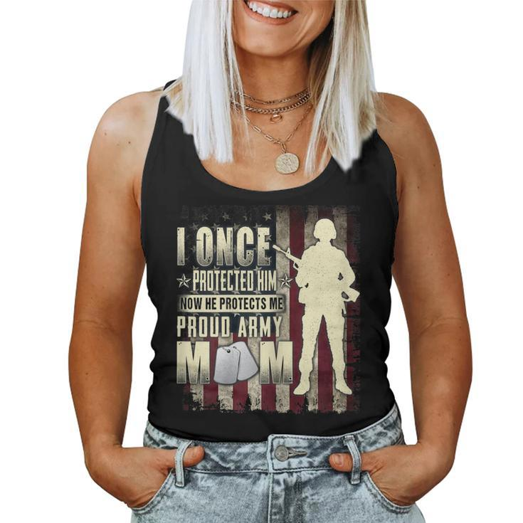 I Once Protected Him Proud Army Mom T Soldier Women Tank Top