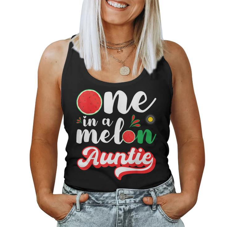 One In A Melon Auntie Watermelon Family Matching Women Tank Top