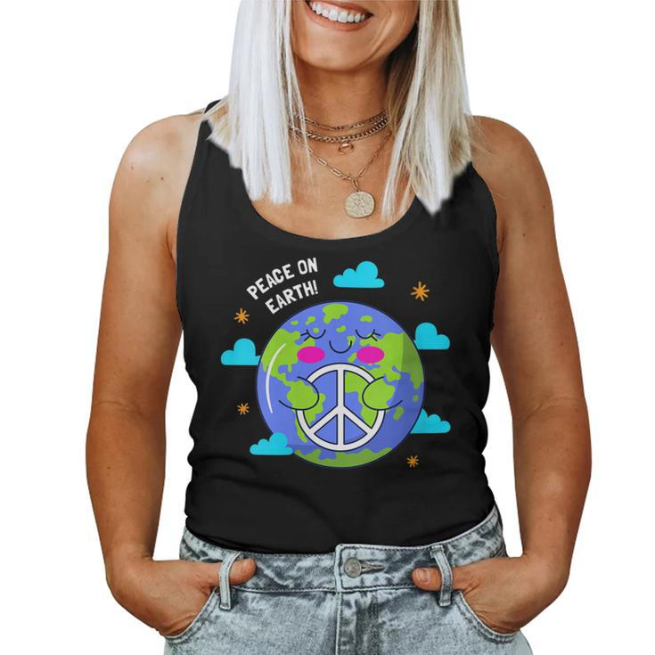 Womens Peace On Earth Day Everyday Hippie Planet Save Environment Women Tank Top