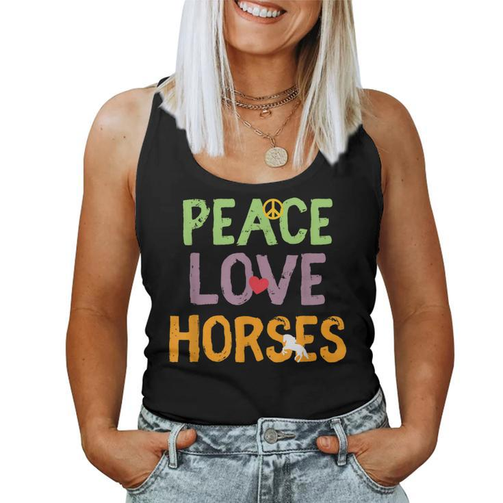 Peace Love Horses Equestrian Horse T Women Tank Top