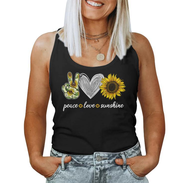 Peace Love Sunshine Sunflower Hippie Sunflower Lover Women Tank Top