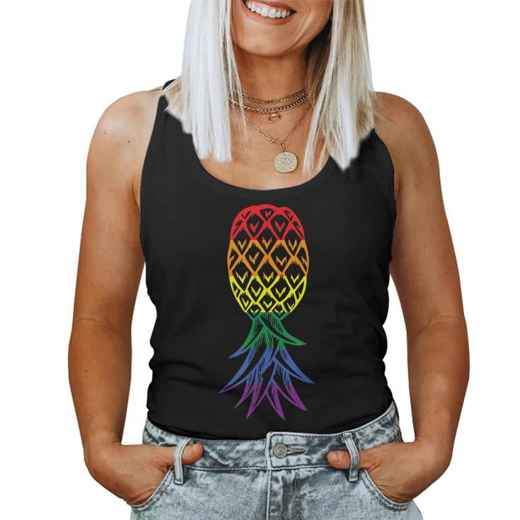 Pineapple Upside Down Rainbow Lgbt Singer Women Tank Top