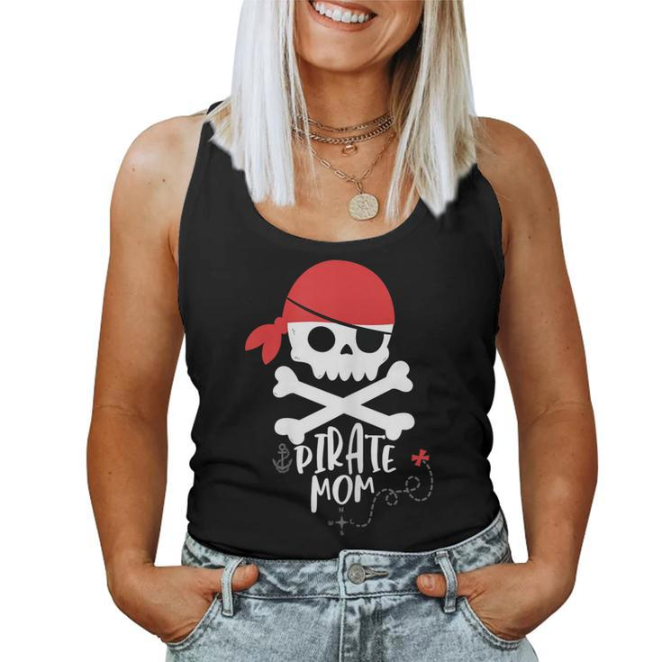 Pirate Mom Shirt Birthday Party Skull And Crossbones Night Women Tank Top