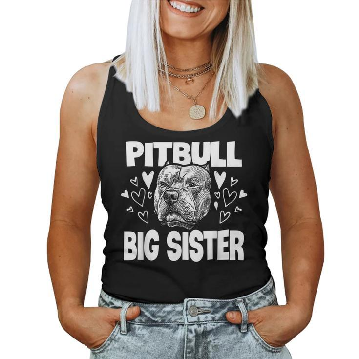 Pit Bull Big Sister Matching Family Dog White Women Tank Top