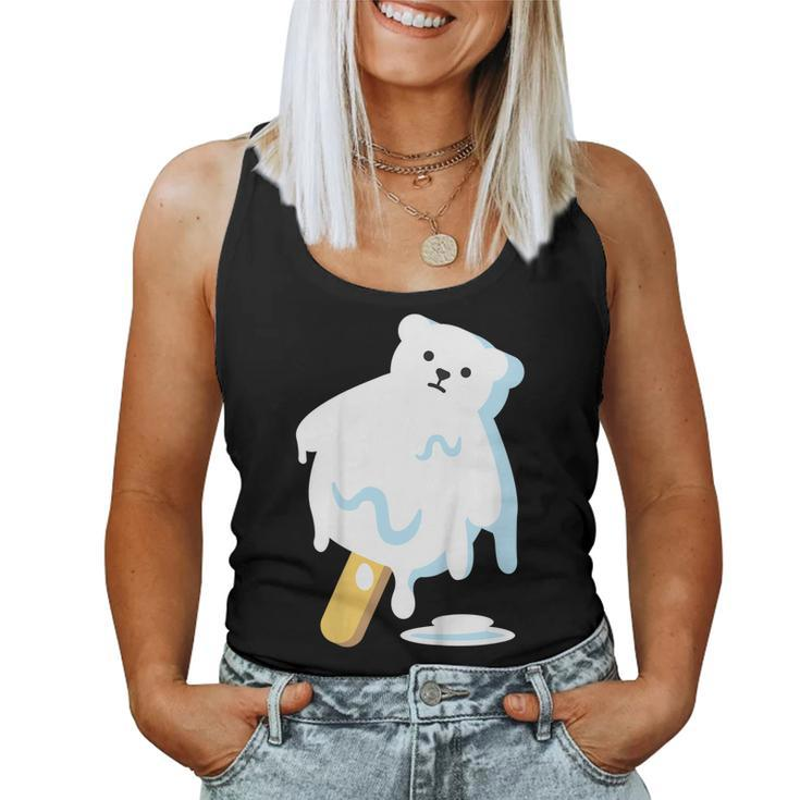 Polar Bear Ice Popsicle Melt Earth Day Teacher Shirt Women Tank Top