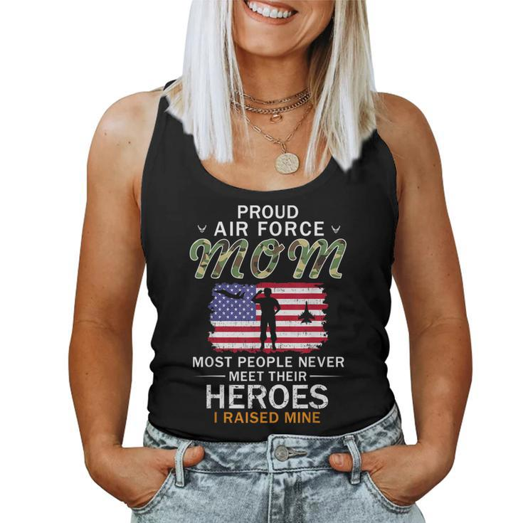 Proud Air Force Mom I Raised My Heroes Camouflage Army Women Tank Top