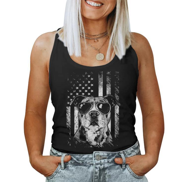 Proud American Pit Bull Dog Funny Pitbull Dad Mom Gifts Women Tank Top Basic Casual Daily Weekend Graphic