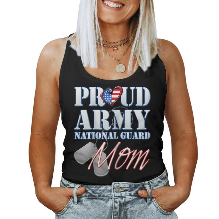 Proud Army National Guard Mom Usa Heart Shirt Women Tank Top