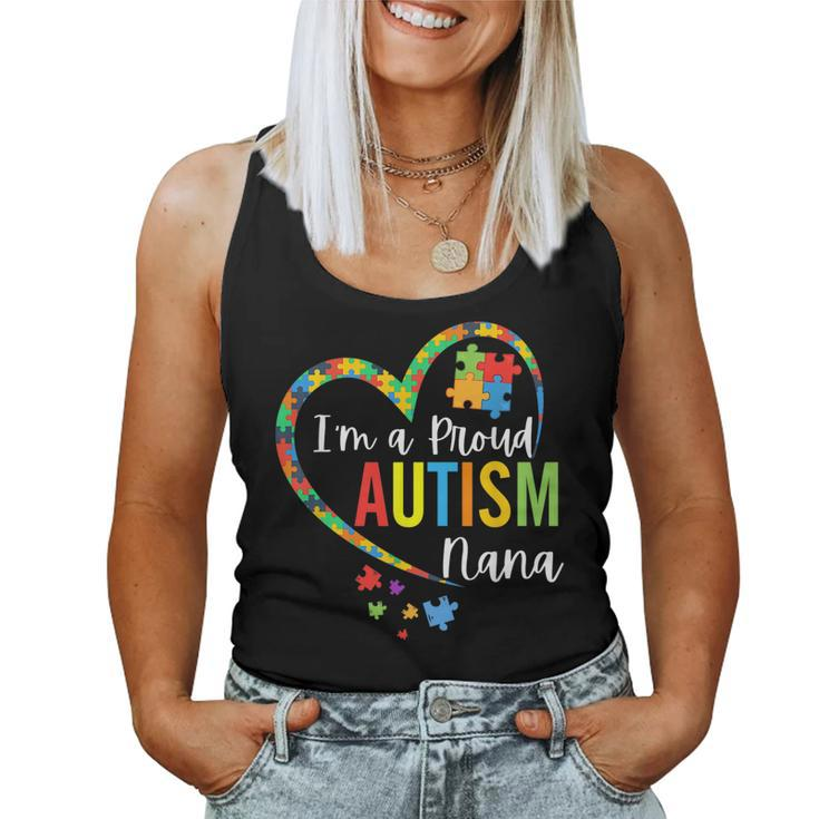 Im A Proud Autism Nana Love Heart Autism Awareness Puzzle Women Tank Top