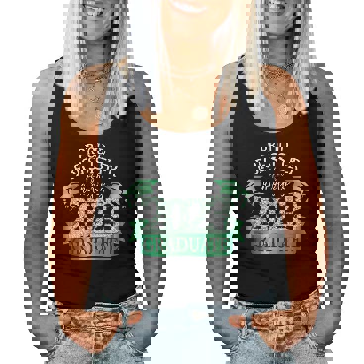 Proud Big Sister I 2023 Graduate Black Green Outfit Women Tank Top