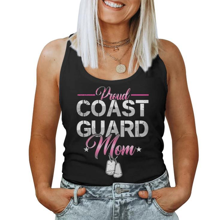 Proud Coast Guard Mom Navy Military Veteran Coast Guard Women Tank Top