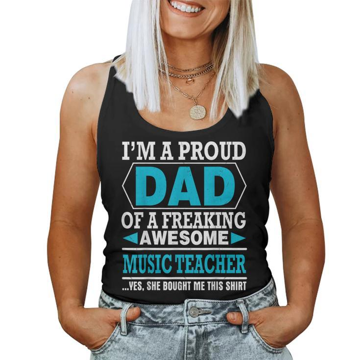 Proud Dad Of Awesome Music Teacher Father Day Women Tank Top