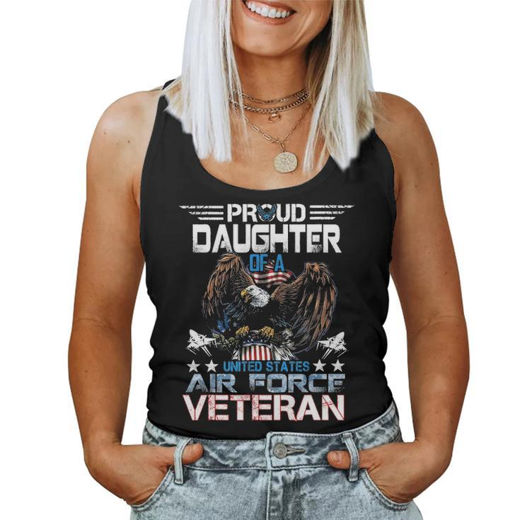 Proud Daughter Of Us Air Force Veteran Patriotic Military V2 Women Tank Top Basic Casual Daily Weekend Graphic