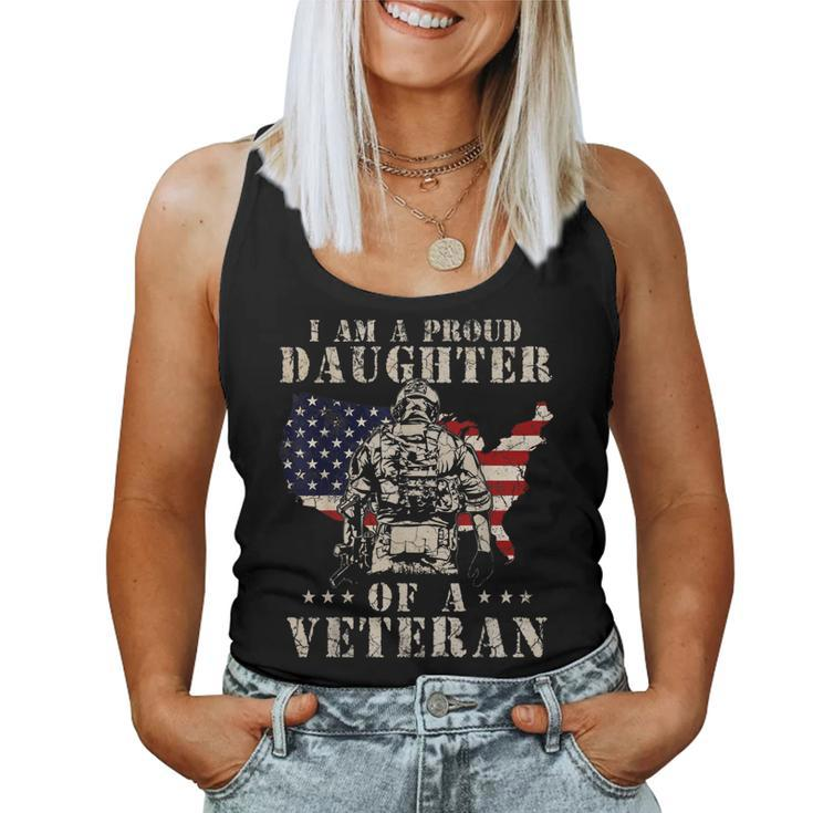 Proud Daughter Veteran Nothing Scares Patriotic Veterans Day  Women Tank Top Basic Casual Daily Weekend Graphic