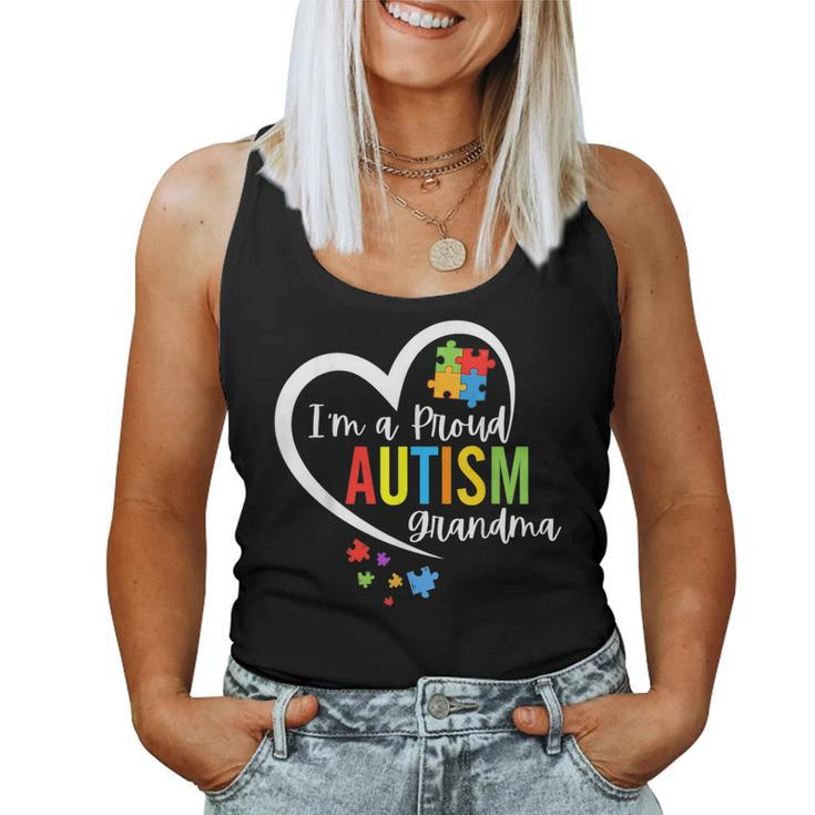 Im A Proud Grandma Love Heart Autism Awareness Puzzle Women Tank Top
