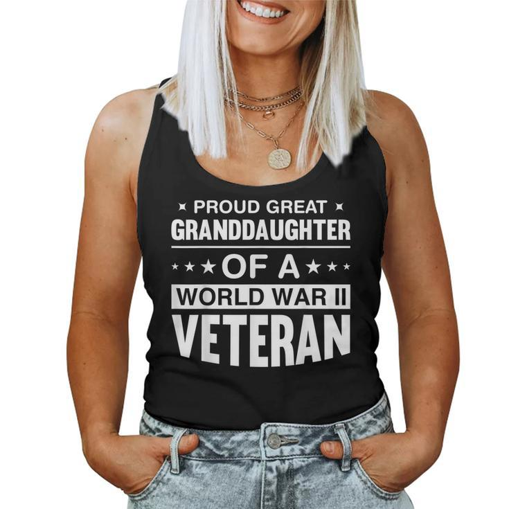 Proud Great Granddaughter Of A World War Ii Veterans  Women Tank Top Basic Casual Daily Weekend Graphic