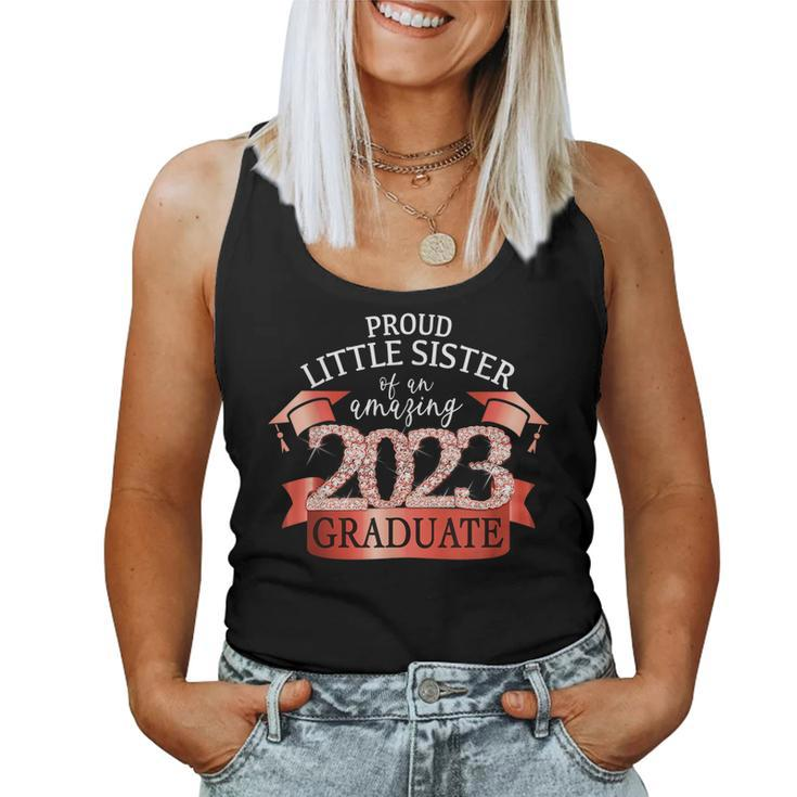 Proud Little Sister I 2023 Graduate Black Red Outfit Women Tank Top