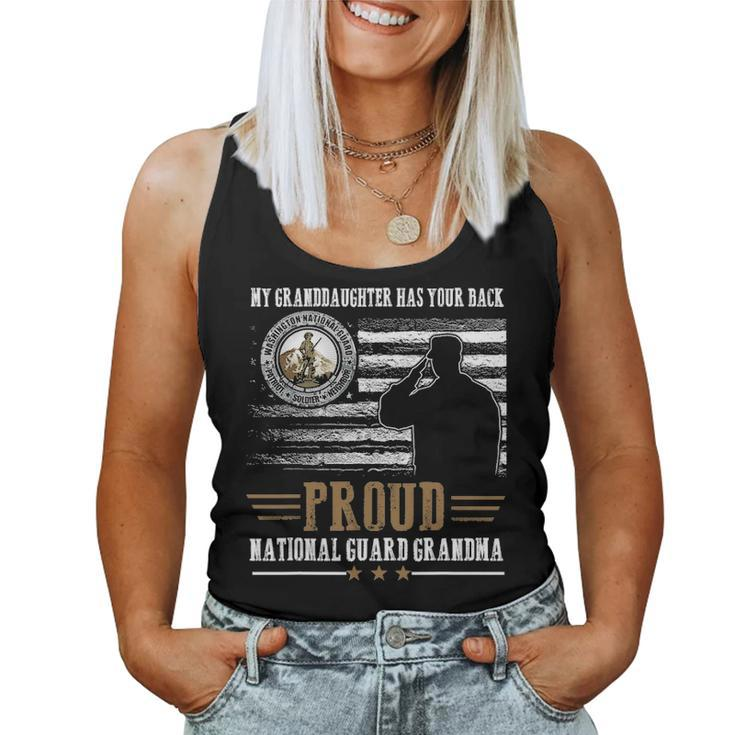 Proud National Guard Grandma My Granddaughter Has Your Back Women Tank Top Basic Casual Daily Weekend Graphic