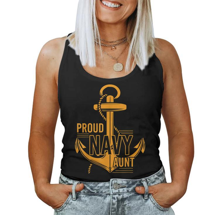 Proud Navy Aunt Veteran  Women Tank Top Basic Casual Daily Weekend Graphic