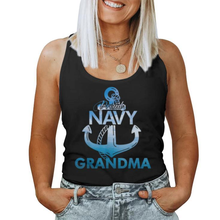 Proud Navy Grandma Gift Lover  Veterans Day  Women Tank Top Basic Casual Daily Weekend Graphic