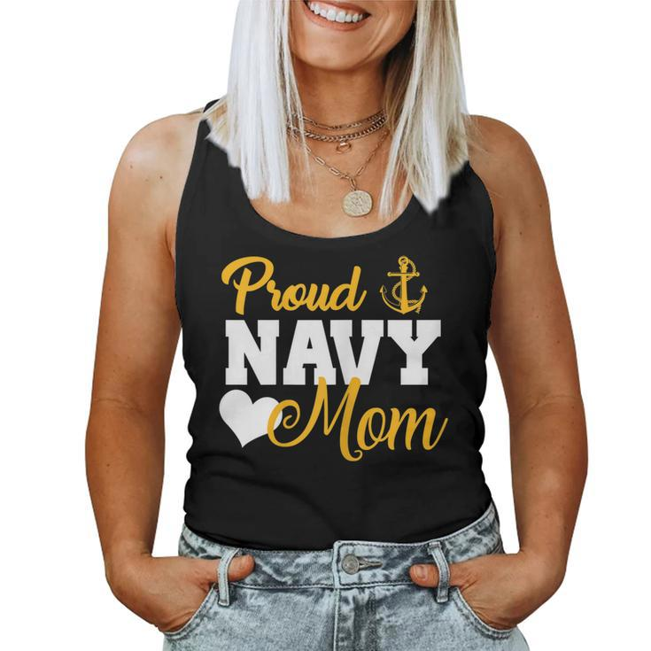 Proud Navy Mom Navy Military Parents Family Navy MomWomen Tank Top