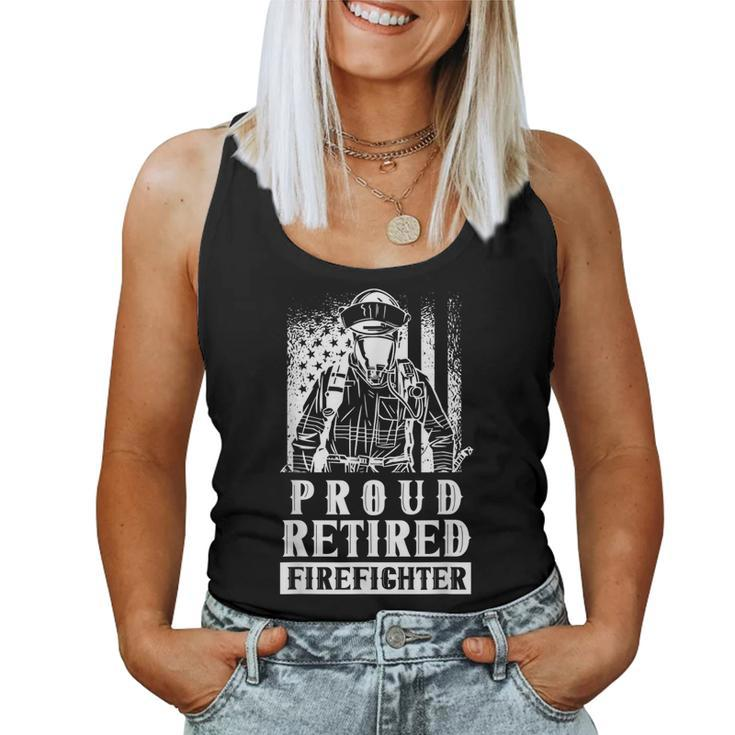 Proud Retired Firefighter Retiree Retirement Fire Fighter  Women Tank Top Basic Casual Daily Weekend Graphic