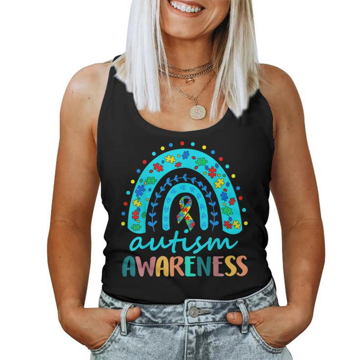 Puzzle Rainbow In April We Wear Blue Autism Awareness Month Women Tank Top