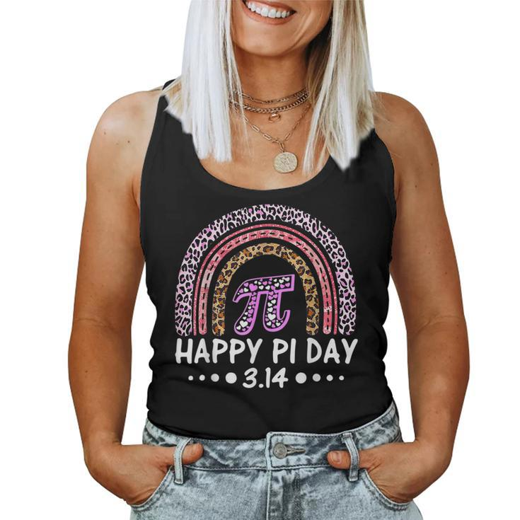 Rainbow Happy Pi Day 3 14 2023 Pi Symbol Math Lovers Teacher  Women Tank Top Basic Casual Daily Weekend Graphic