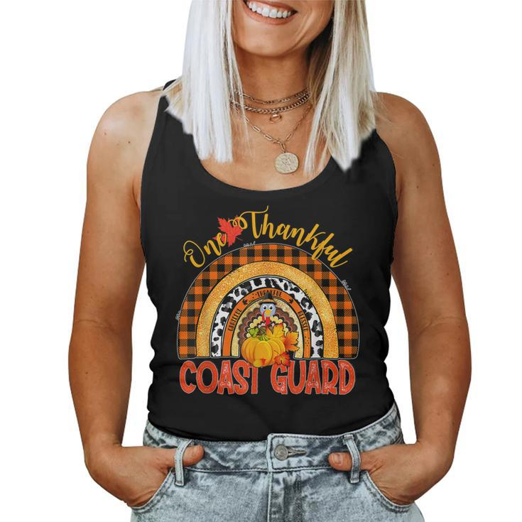 Rainbow One Thankful Coast Guard  Women Tank Top Basic Casual Daily Weekend Graphic